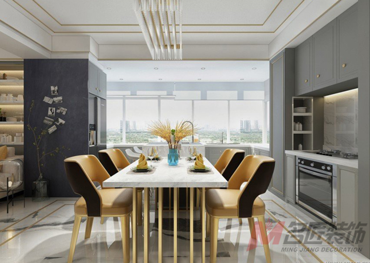 现代轻奢风格室内装修设计效果图-桐庐保利天玺三居135平米