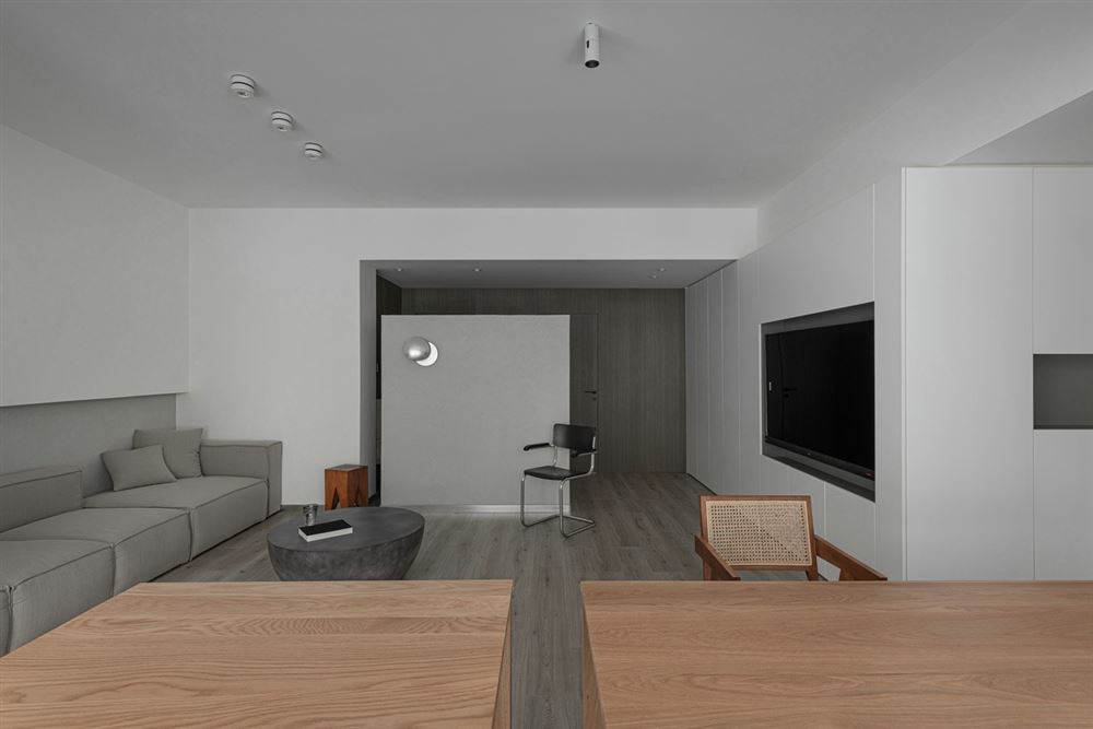 桐庐室内装修创泰逸然居98平方米三居-现代极简风格室内设计家装案例