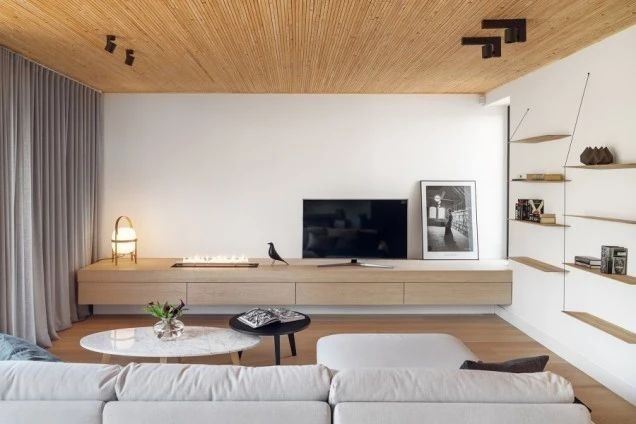 桐庐室内装修莲池映月70平米公寓-极简原木风格室内设计家装案例