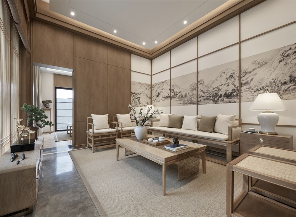 桐庐室内装修洱海庄园190平方米-日式简约风格室内设计家装案例