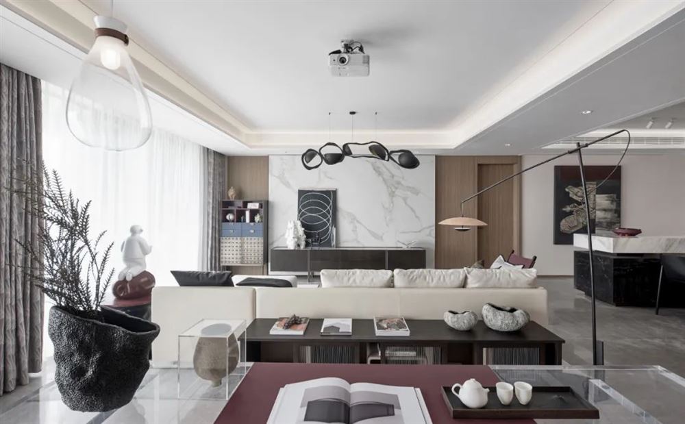 桐庐室内装修洱海传奇188平米五居-新中式风格室内设计家装案例