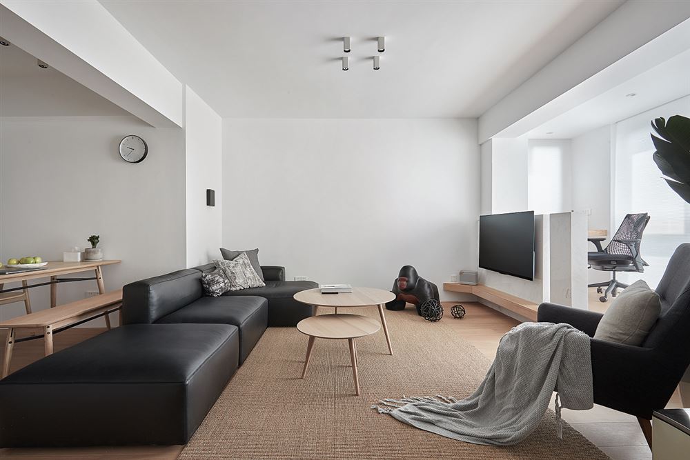 桐庐装修设计万科金域中央108平方米三居-现代极简风格室内家装案例效果图