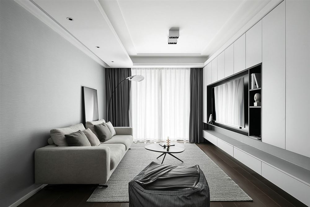 桐庐室内装修深业城三期120平方米三居-现代简约风格室内设计家装案例