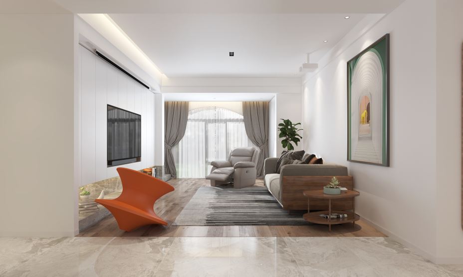 桐庐装修设计保利大都会140平米三居-现代简约风格室内家装案例效果图