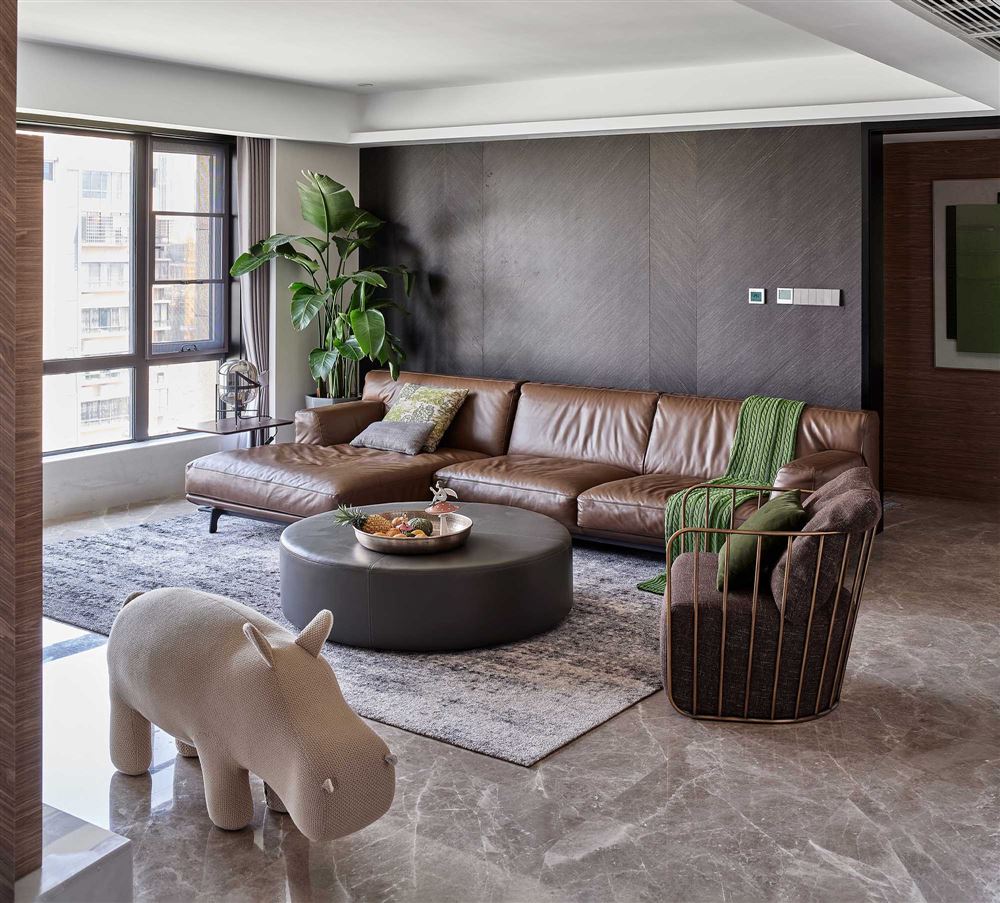 桐庐装修设计阳光金沙135平方米三居-现代简约风格室内家装案例效果图