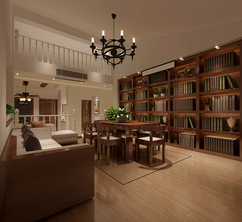 现代前卫风格室内装修效果图-荣安花园复式150平米-书房