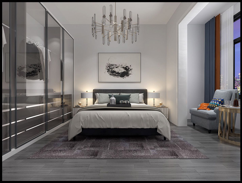轻奢风格室内装修效果图-双河小区平层150平米-卧室