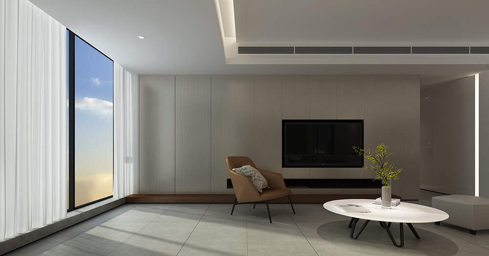 极简风格室内装修设计效果图-悦江上品四居210平米-室内客厅装修设计