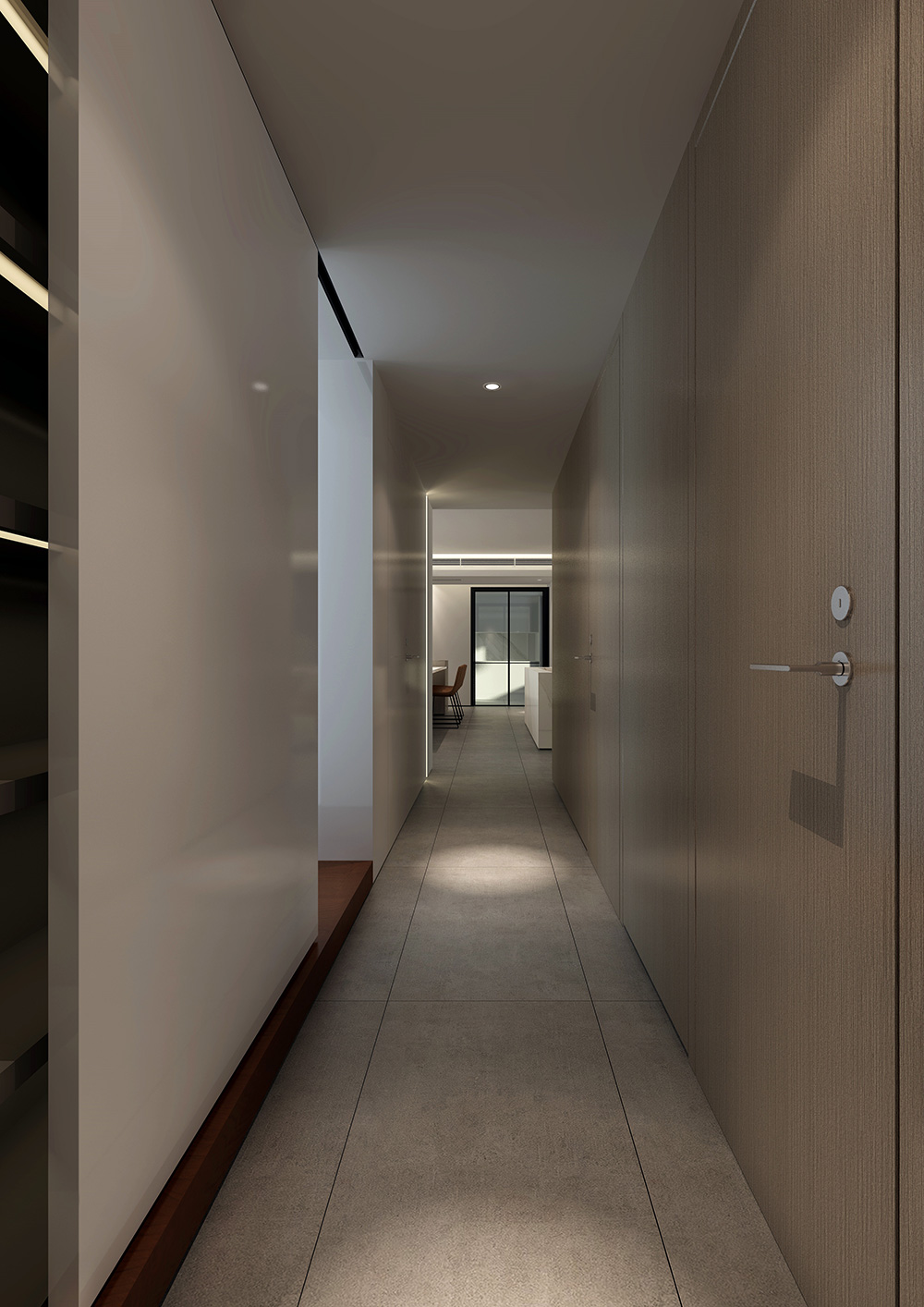 极简风格室内装修设计效果图-悦江上品四居210平米-室内走廊装修设计