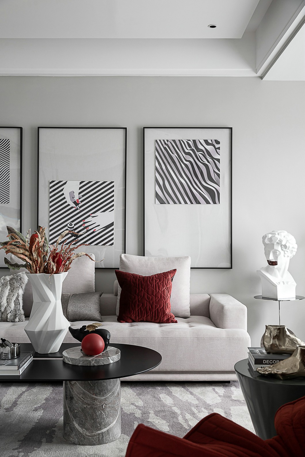 现代简约风格家装设计室内装修效果图-客厅沙发
