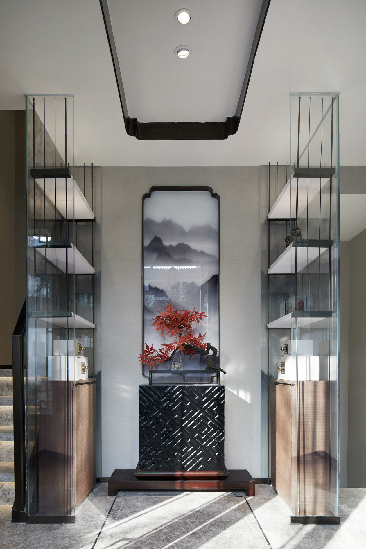 新中式风格室内家装案例效果图-玄关