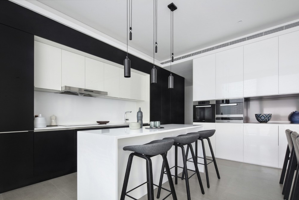 简约黑白灰风格室内设计家装案例-厨房