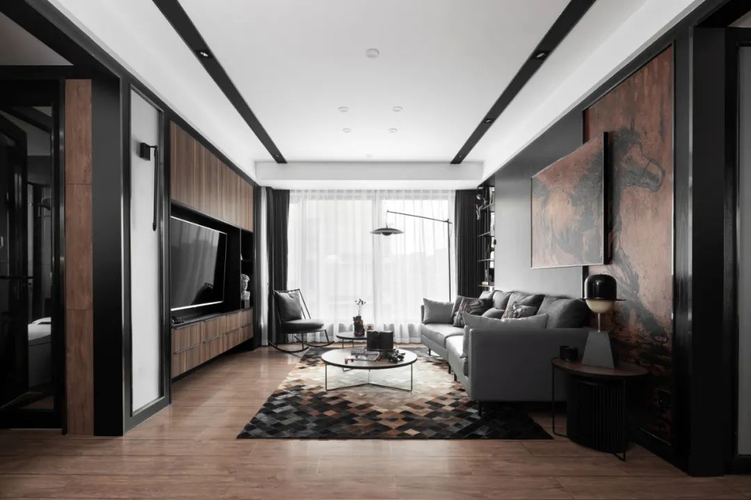 现代复古混搭风格室内设计家装案例-客厅