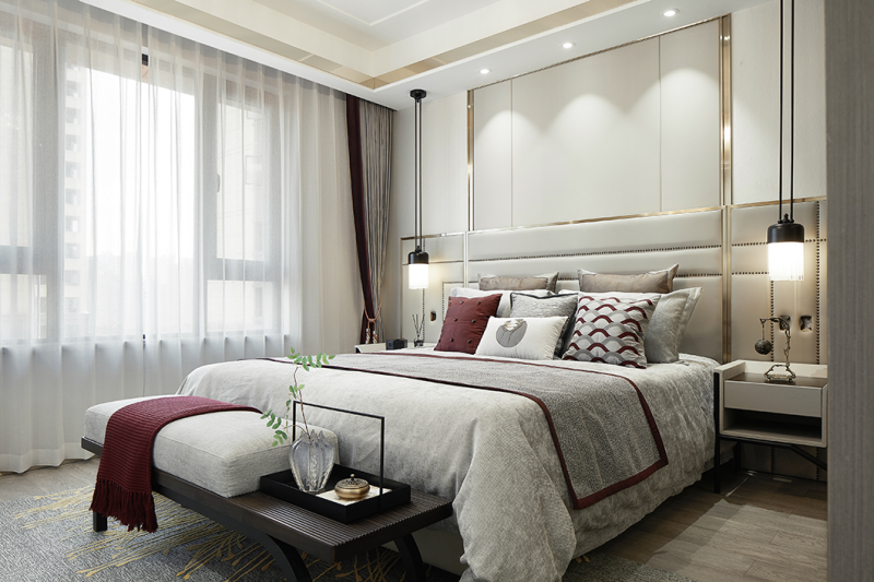 现代新中式风格室内设计家装案例-卧室
