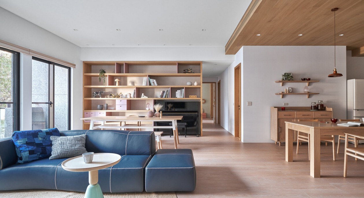 日式简约原木风格室内设计家装案例-客厅
